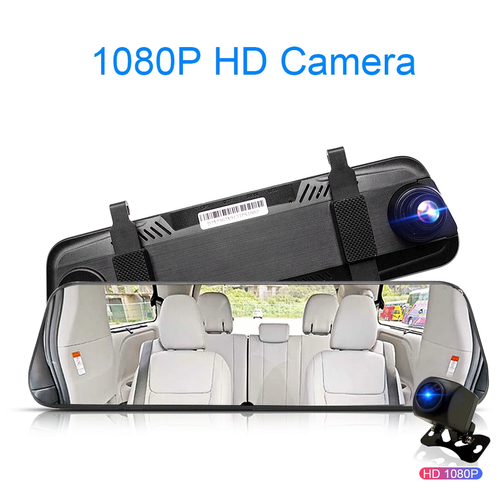 Factory wholesale 10PCS Dash cam Car dvr Rearview mirror camera Dual 1080P lens Full HD Night vision car recorder DVRs