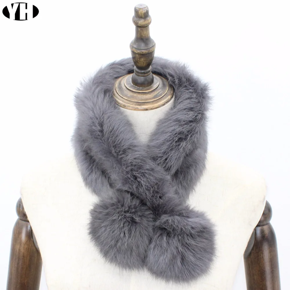 Scarf Women 2018 Winter Real Rabbit Fur Scarf Warm Fur Scarves 100 real