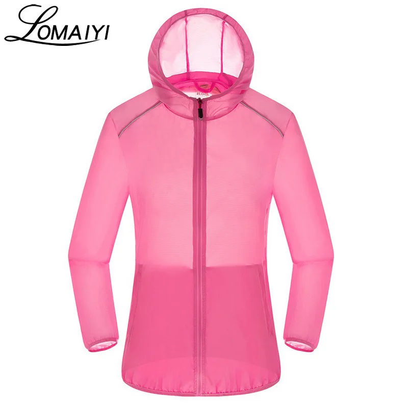 

LOMAIYI Ultra Light Anti-Uv Basic Jacket Women Men Waterproof Coat 2017 Summer Windbreaker Girls Female Jackets Hooded,AM036