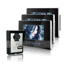 Pantalla Táctil clave de Color con cable de 7 pulgadas Sistema de Videoportero de intercomunicación + 3 Monitores + 1 Cámara IR timbre de La Puerta ENVÍO GRATIS EN Stock