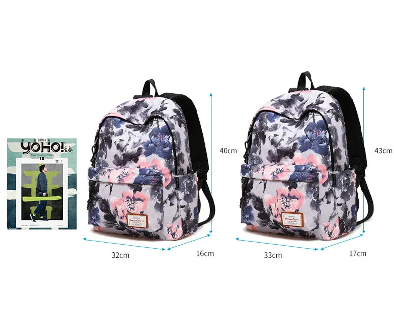 Женский Повседневный школьный рюкзак для девочек-подростков с цветочным принтом, рюкзаки для путешествий, повседневный рюкзак с цветочным рисунком, школьная сумка, mochilas