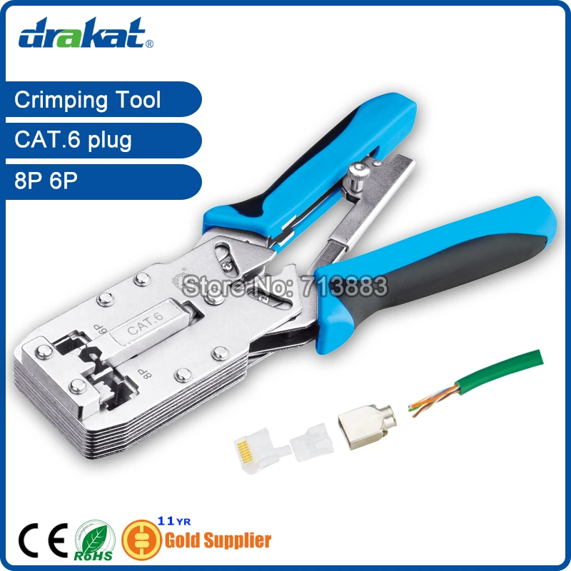 

Cat6 Crimping Tool UTP STP RJ45 RJ11 with Ratchet TL-2810R