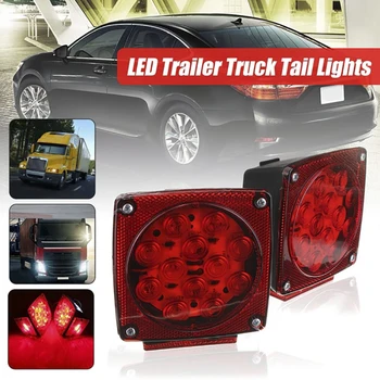 

1pcs 12V Car 12LED Tail Brake Fog Light Red Square Trailer Taillight Truck Trailer Hitch Super Bright