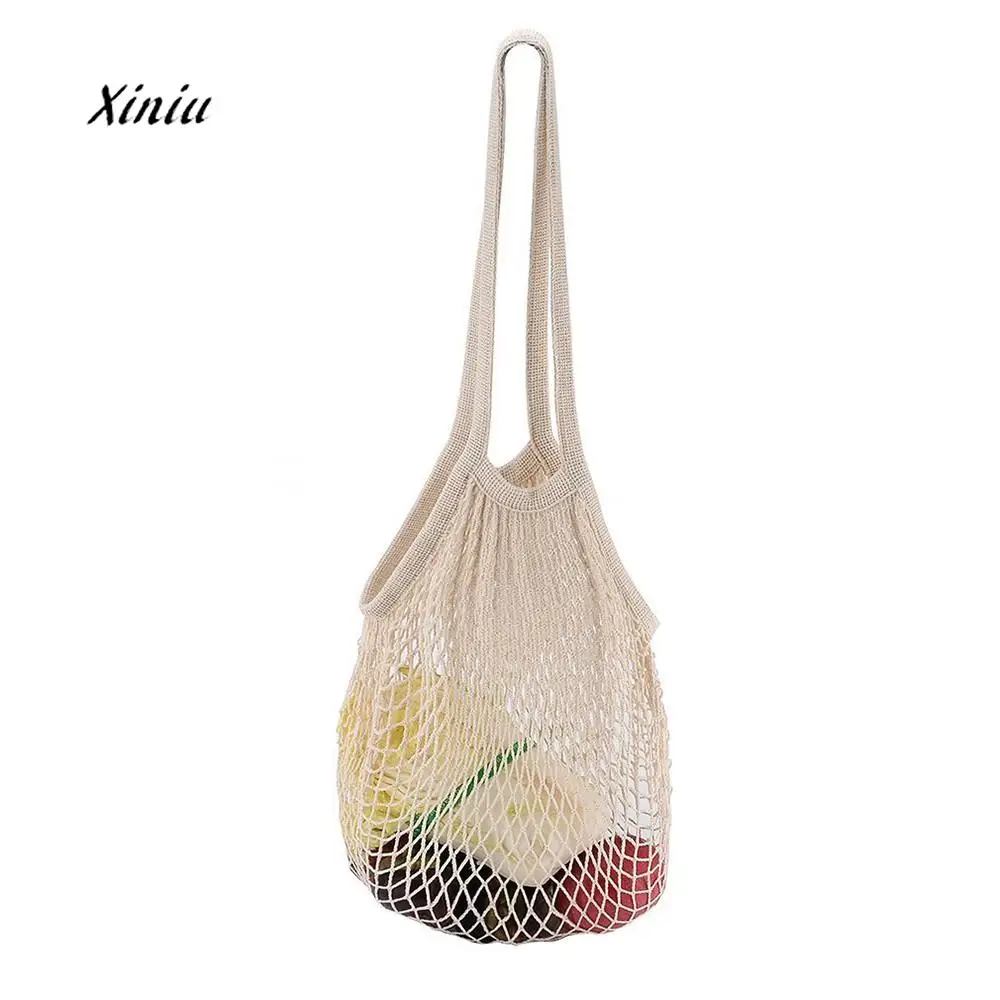 

Women Fashion Portable Mesh Net Turtle Bag String Shopping Bag Reusable Fruit Vegetables Storage Handbag Totes New Handbags