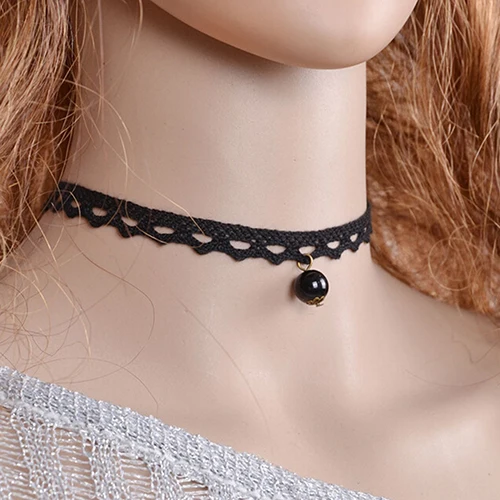 24 ШТ. Женщины Сладкий Кружева Перлы Faux Кулон Choker Ожерелье Воротник Короткой Цепью