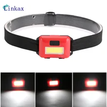 Мини COB светодиодный головной светильник налобный фонарь лампа вспышка светильник 3 хааа батарейки Фонарь Кемпинг Пеший Туризм Рыбалка светильник