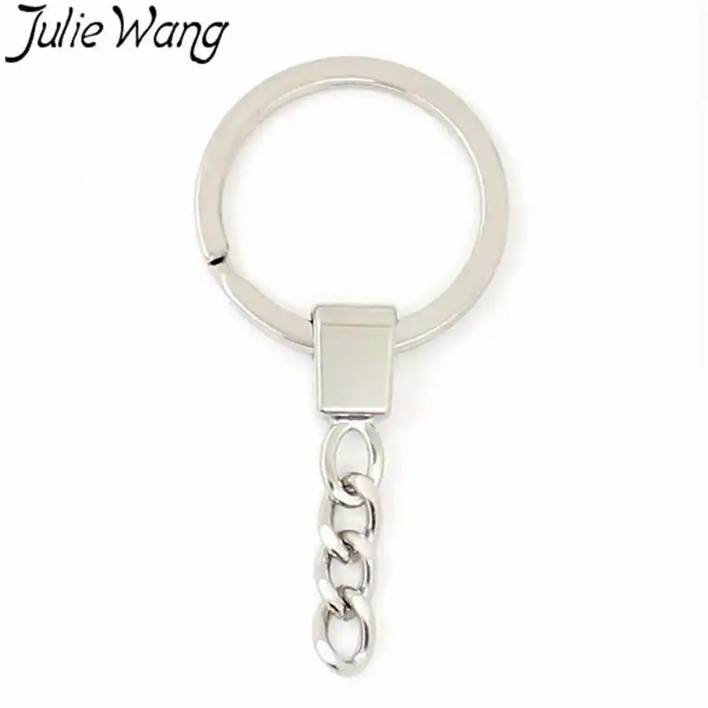 Julie Wang 10 шт. медный Брелок Сплит кольцо с короткими брелоки цепочки ручной работы