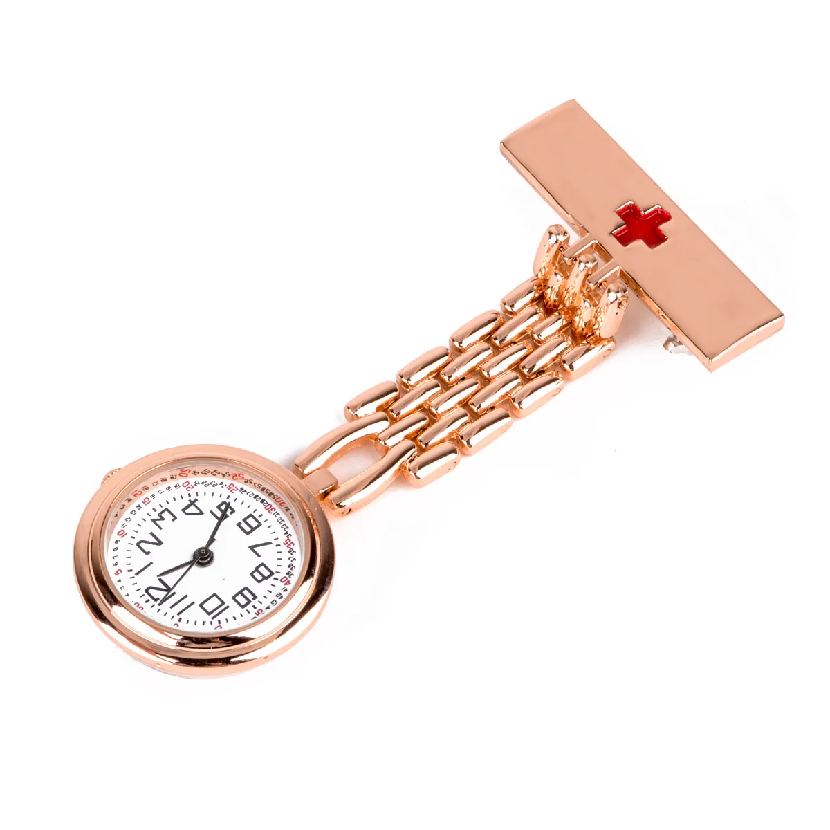 Shellhard Round Dial Red Cross Nurse Watches  3 Colors Brooch Fob Quartz Nurse Clip on Hanging Medical Pocket Watch