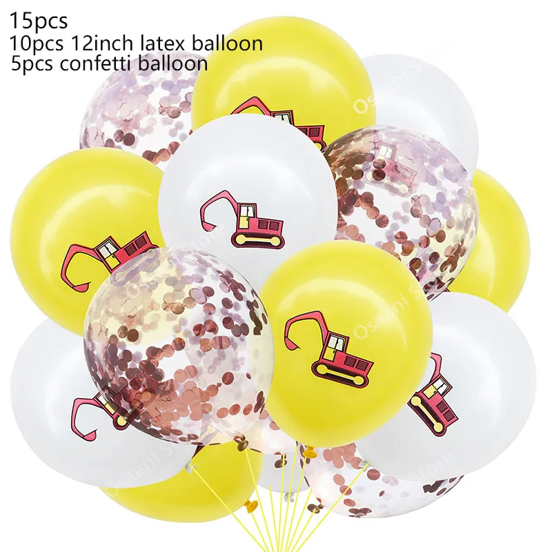 Строительный трактор надувные воздушные шары на день рождения экскаватор автомобиль баннеры детский душ день рождения детей, мальчика вечерние принадлежности 6MZ - Цвет: balloons 7