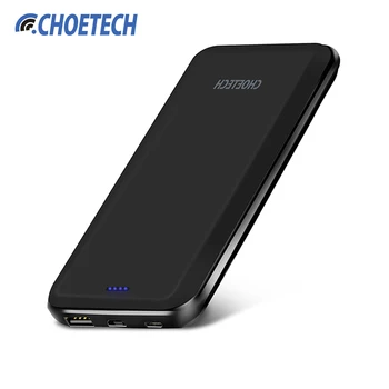 

CHOETECH 10000mAh Power Bank Dual Input Portable External Battery Charger Poverbank Portable Charging Backup for iphone Samsung