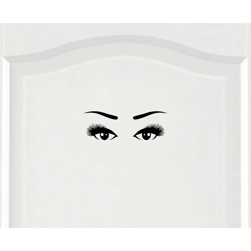 

YOJA 23*8CM Large Beautiful Eyes Long Eyelashes Wall Sticker Door Decor Decal Accessories A40341
