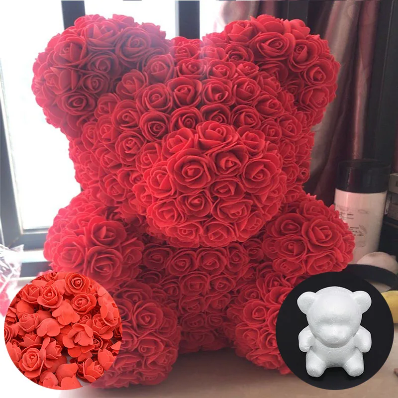 Polystyrene Styrofoam Foam Ball Rose Bear Modelling Styrofoam Bear DIY Craft Wedding Birthday Party Valentine's Day Gift Decor