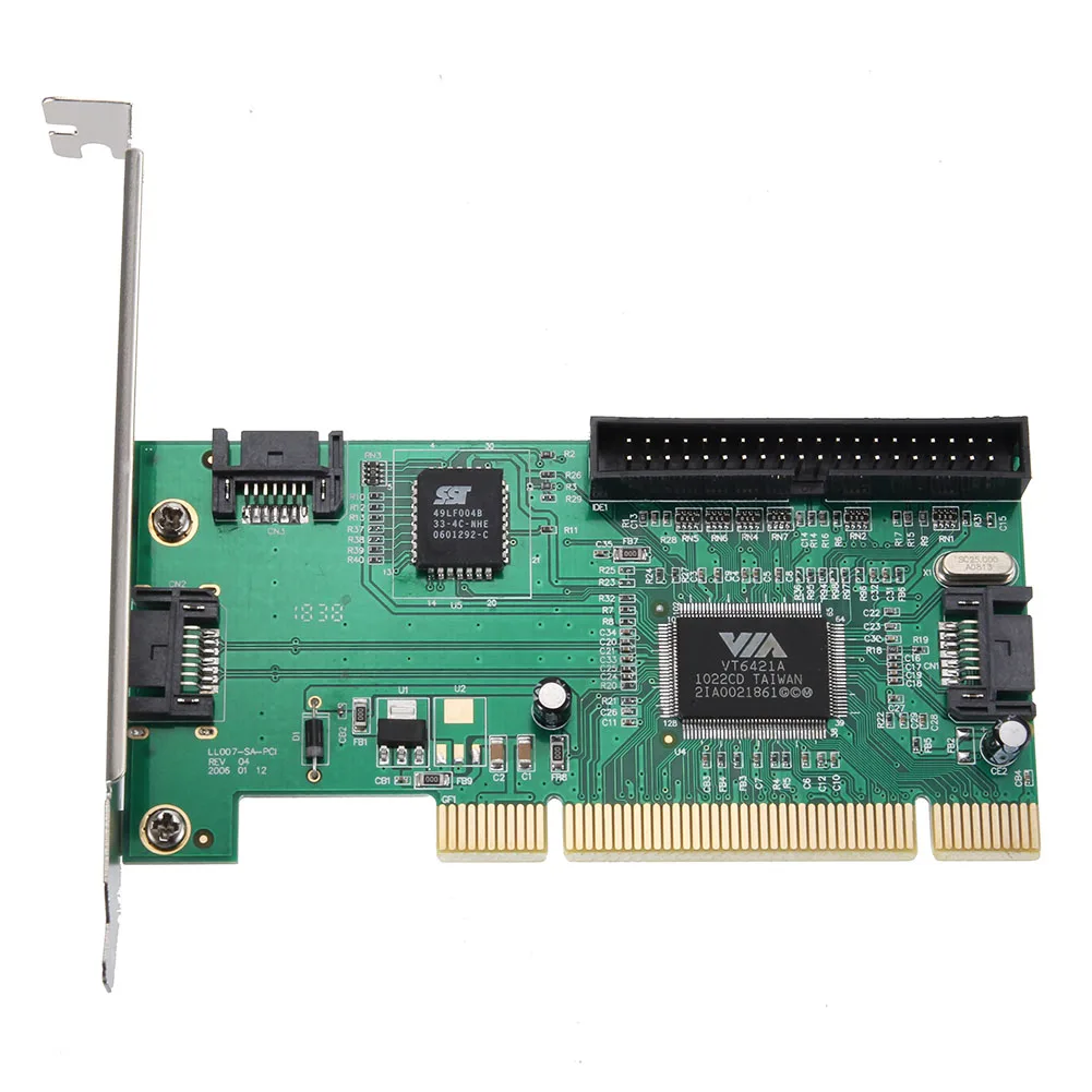 PCI в 3 порта SATA + IDE комбинированный контроллер адаптера карты конвертер VIA6421 чип HDD