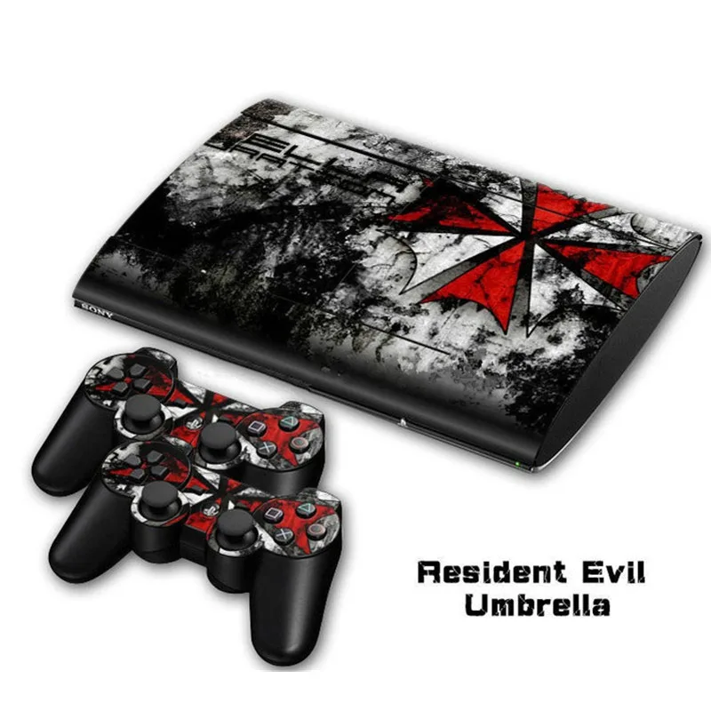 Vinyl Decal Skin Sticker For PS3 Super Slim 4000 Console Skins+2PCS Stickers For PS3 Controller Joystick Gampad Vinyl Skin Cover 