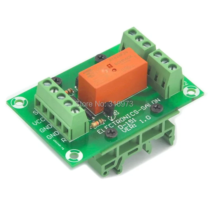 

Bistable/Latching DPDT 8 Amp Power Relay Module, DC24V Coil, with DIN Rail Feet