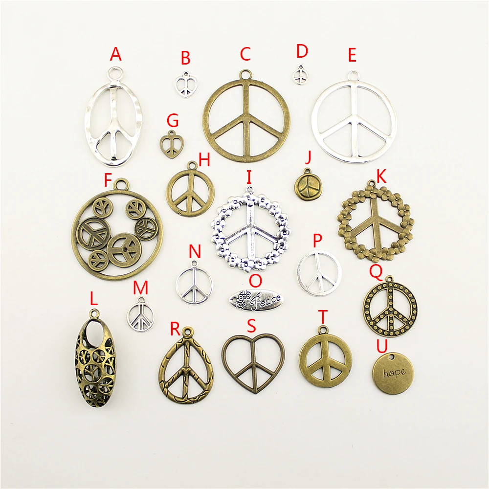 

25Pcs Peace Sign Symbol Charms Pendant For DIY Jewelry Making Handmade Bracelet Necklace Key Chain Bag Accessories