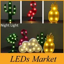 Светодиодный декоративная лампа Фламинго ананас настольная лампа кактус-ночник декоративная со светодиодами ночник искусственный цветы декоративный светильник