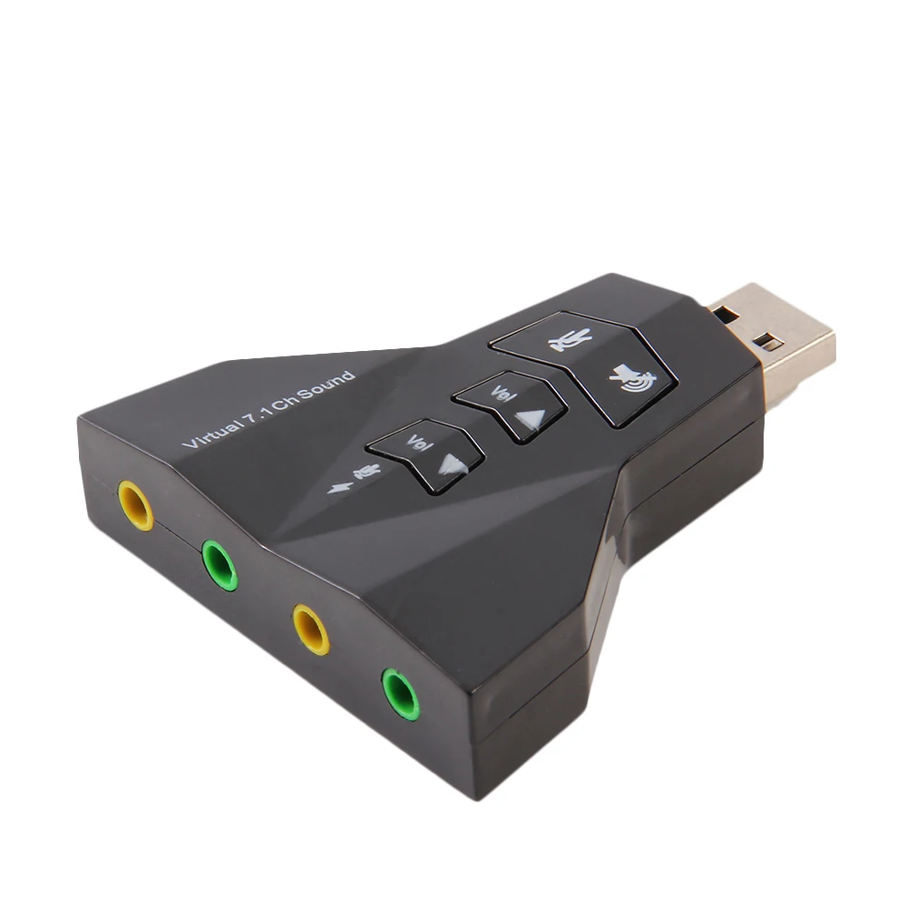 

Virtual 7.1 Channel Audio Sound Card Adapter For Laptop PC Mic 3.5mm Interfaces USB Mic Speaker Adapter Simple Use