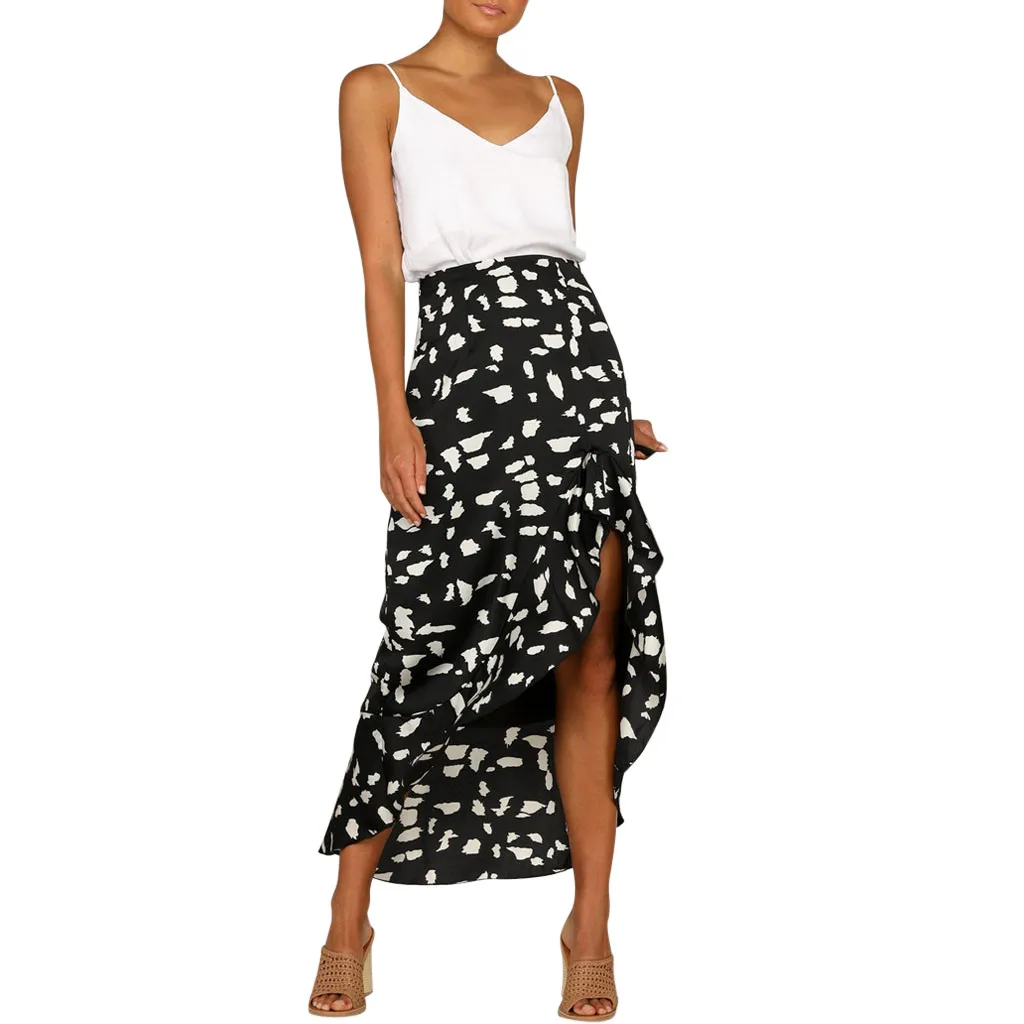 

2019 Women Boho Sexy Skirts Ruffles Irregular Ladies Costume Casual Fashion New Clothes Summer Beach Skirt #D1