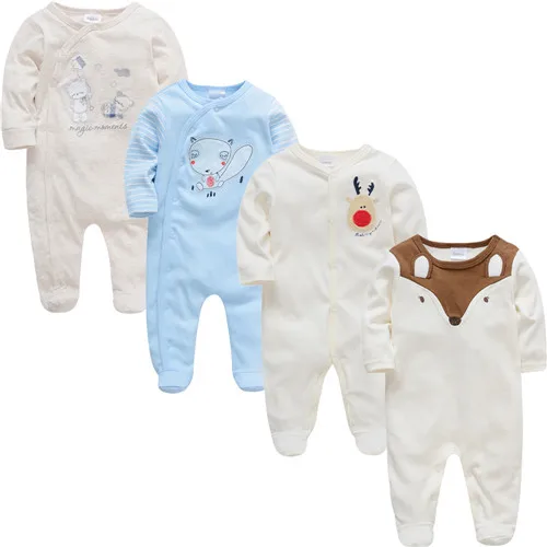Коллекция года, 3 4 шт./партия, летняя одежда для маленьких мальчиков, roupa de bebes, комбинезон для новорожденных, Хлопковая пижама с длинными рукавами для детей возрастом 3, 6, 9, 12 месяцев, комбинезоны, одежда для малышей - Цвет: 47818444