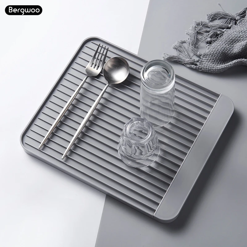 

Plain Diatom Ooze Dish Drying Rack Kitchen Drainer Dish Tray Bowl Cup Rack