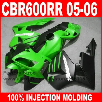 

Custom Injection molded plastic parts for HONDA CBR600RR fairings 2005 2006 CBR 600 RR 05 06 green black fairing