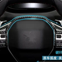 ABS хром/углеродное волокно рулевое колесо украшение рамка блестки Автомобиль Стайлинг Аксессуары для peugeot 3008 GT