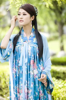 

2018 New Chinese Ancient Clothing Tang Suit Costume Hanfu Female Costume Tang Dynasty Dress Guzheng High Waist Skirt