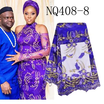 

2019 African french tulle net lace for nigeria movie star wearing NQ408