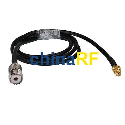 

UHF SO239 female SO-239 to SMA female bulkhead RF adapter pigtail cable RG58 1M