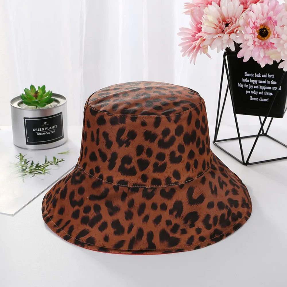 2019 Summer sexy leopard double-sided cap cotton summer casual comfort cap beautiful sunshade windproof cap hat girl 40J26 (18)