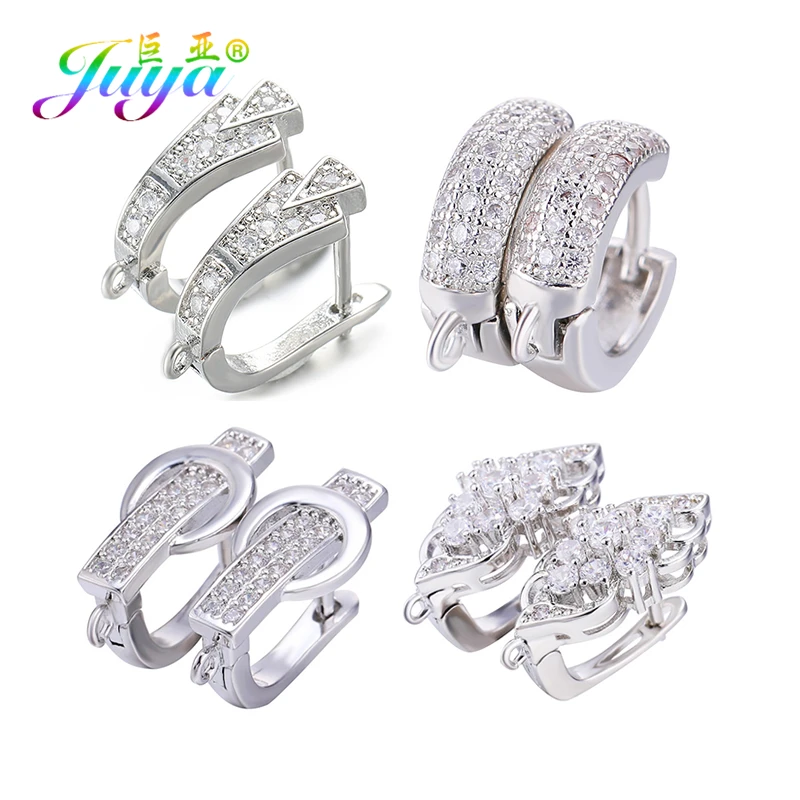 Juya DIY غرامة صنع المجوهرات المواد اليدوية الإبداعية الذهب/قرط فضي السنانير الاكسسوارات للنساء الفاخرة أقراط صنع