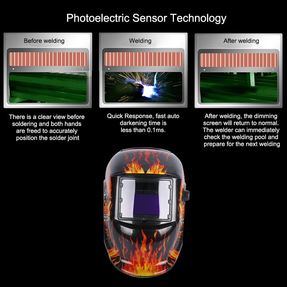 Солнечная энергия Автоматическая Затемняющая Сварочная маска/шлем/сварщик крышка широкий диапазон теней череп шаблон сварщик потертая бейсболка защитная маска