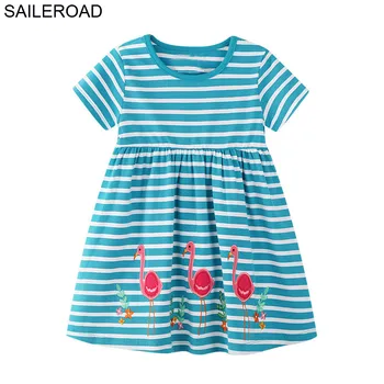 

SAILEROAD Animal Dress for girls Summer Children Party Dresses Cotton 3Years Dress Unicorn Kids Clothes Baby Beautiful Dress