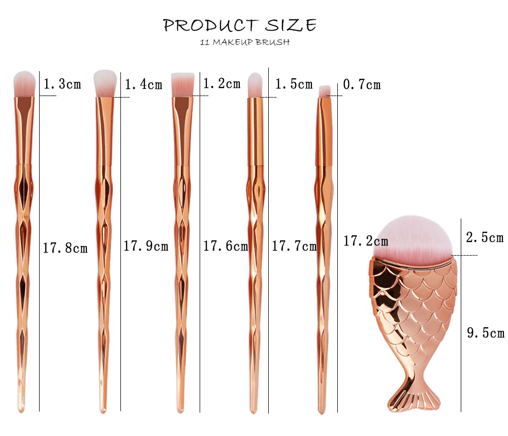 MAANGE, 7 шт.-11 шт., розовое золото, кисти для макияжа, тени для век, пудра, консилер, кисть для растушевки теней, набор косметических кистей для макияжа, набор инструментов