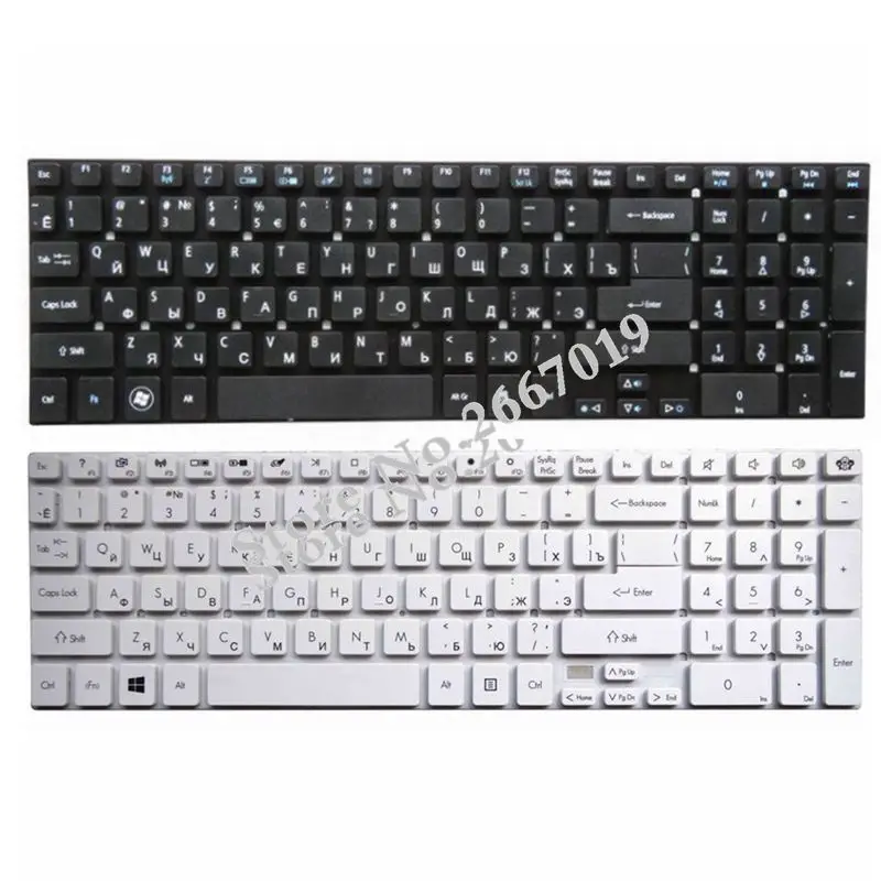  Russia for Acer for Aspire E5-511 E5-511G E5-511P E5-521 E5-521G E5-531 RU keyboard black/white
