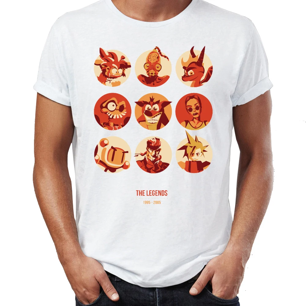 Мужская футболка Spyro Crash Bandicoot Snake Lara Ps Gaming Legends Awesome Artwork Printed Tee - Цвет: 3K0002M