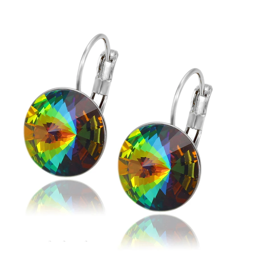 

Luxury jewelry bella earrings white Gold Color with Rhinestones Paved Brand Design stud earrings for women