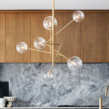 

Postmodern personality magic beans glass pendant lamp American living room dining room bedroom modern simple pendant light