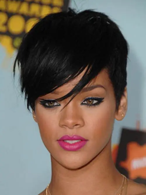 Long Bangs Black Short Cut Wigs African American Pixie Cut Long Bangs Black Short Cut Wigs African American Pixie Cut