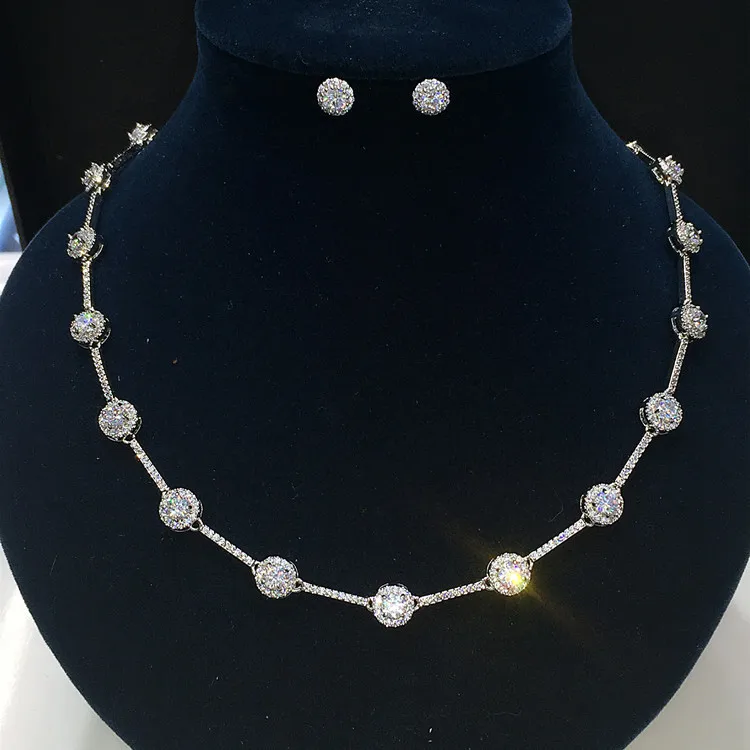 Luxury Classic White Gold Color AAA+ CZ Stone Jewelry Sets Wedding Bridal Dress Accessories for girls women GLN0312/GLE4826Y