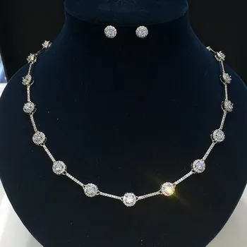 Luxury Classic White Gold Color AAA+ CZ Stone Jewelry Sets Wedding Bridal Dress Accessories for girls women GLN0312/GLE4826Y