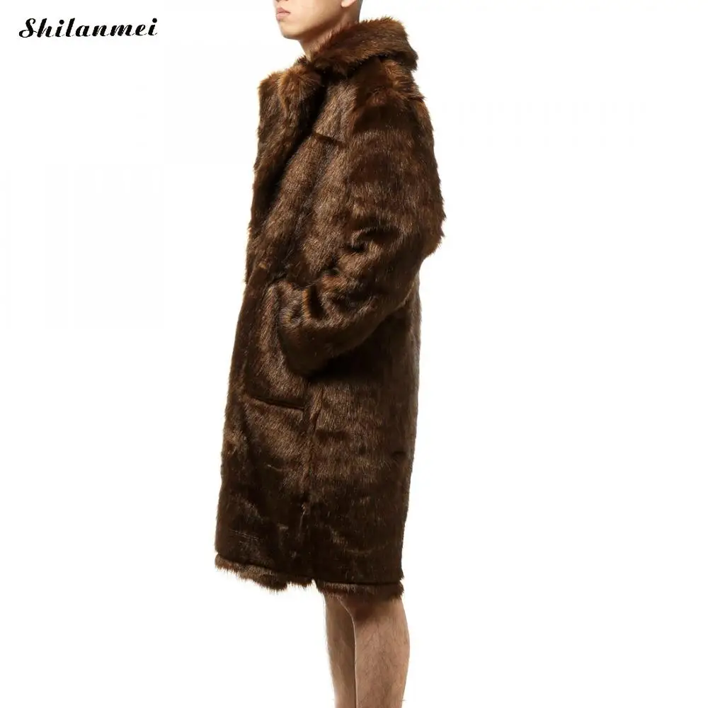 Новинка, модная мужская зимняя меховая кожаная куртка, длинные пальто с обеих сторон, толстая Водонепроницаемая Двусторонняя Мужская куртка, большие размеры 7XL