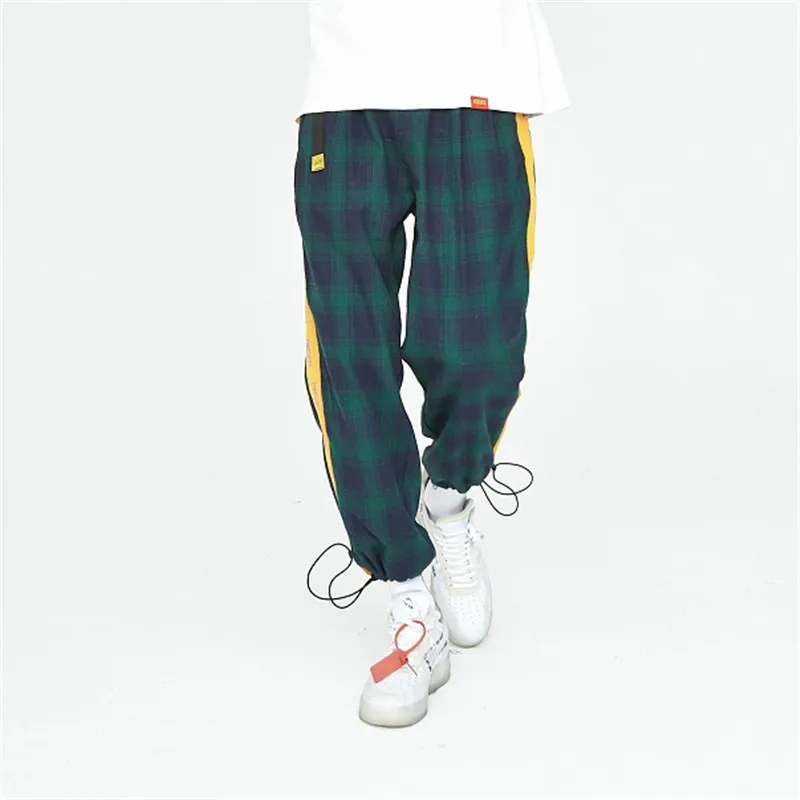 green and yellow striped pants