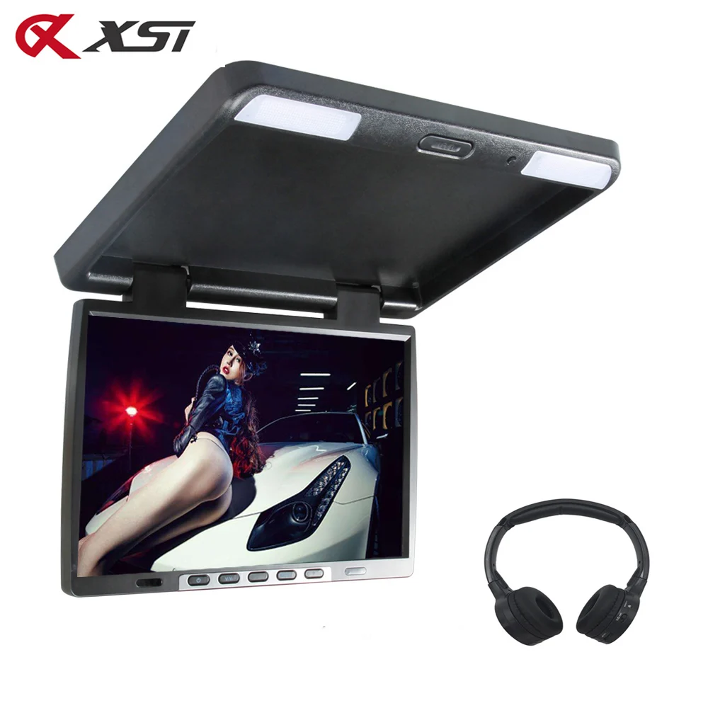 XST 17 Inch HD Car Flip Down 1440900 TFT LCD Monitor Roof Mount Player