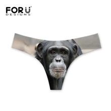 FORUDESIGNS/женские плавки, бразильские Плавки бикини, дизайн с изображением обезьяны, стринги, купальник, шорты, женское нижнее белье