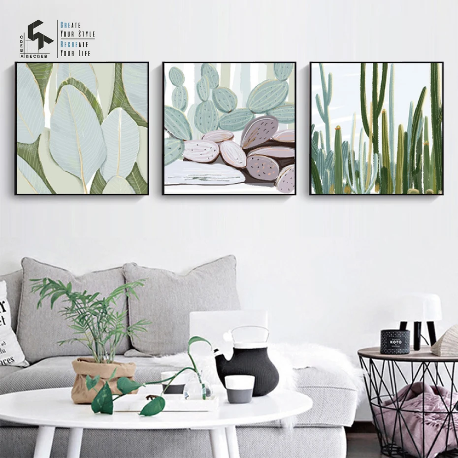 

CREATE&RECREATE Nordic Poster Plant Posters And Prints Canvas Art Prints Wall Paintings Home Decoration Pictures CR1810110009