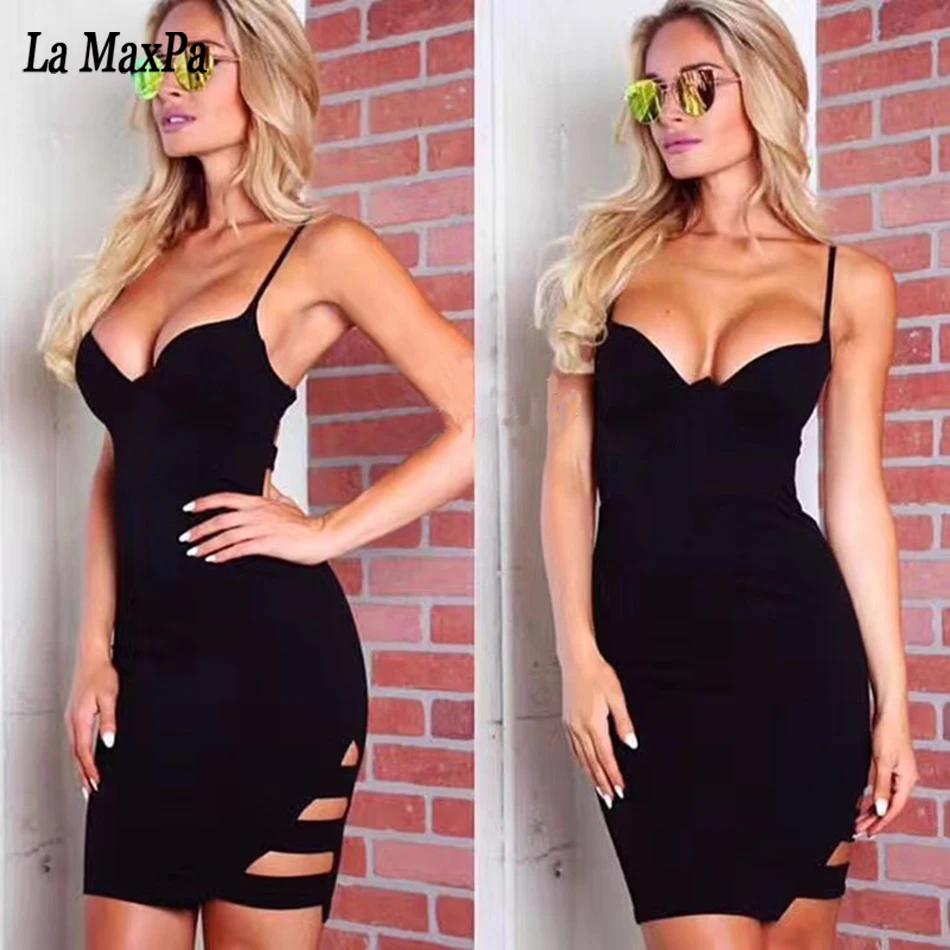 

2017 new Summer women sleeveless strapless dress backless sexy bodycon celebrity party elegant hollow out mini bandage dresses