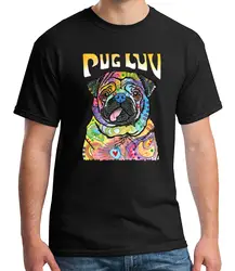 Мопс любовь взрослых Футболка Мини собака мастифф Luv футболка для мужчин-1577C новые модные крутые повседневные футболки