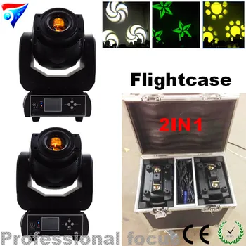 

Flightcase 2pcs/lot 90W spot LED Moving Head Light 3 Face Prism With LCD Display DMX led gobo light